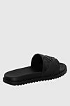 Men's black leather sandals with corrugated soles Fendi - Decoration: logo, open toe. genuine leather. Country of manufacture: Italy. Care: specialized cleaning - photo 4