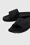 Fendi Men's black leather sandals with corrugated soles - Decoration: logo, open toe. genuine leather. Country of manufacture: Italy. Care: specialized cleaning - photo 5