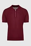 Corneliani Silk polo red for men - Composition: 100% silk. Closure: Zipper. Country of manufacture: Italy. Care: specialized cleaning - photo 1