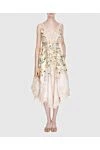 Women's beige linen dress in floral print with lace Zimmermann - Decoration: deep V-neck, side pockets, adjustable straps, floral pattern. 100% linen. hidden zipper. Country of manufacture: Italy. Care: specialized cleaning - photo 2