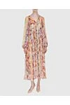 Beige women's dress with long sleeves and floral print Zimmermann - Decoration: Blouse sleeves with elastic cuffs, loose fit, V-neckline with center front buttons, floral pattern. 100% viscose. Country of manufacture: Italy. Care: specialized cleaning - photo 2