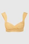 Zimmermann Women's bralette top yellow - fixed straps, boning, corrugated back. silk, linen. Country of manufacture: Italy. Care: specialized cleaning - photo 1