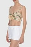 Zimmermann Bralette top for women beige with floral pattern and lily - removable straps, shell, floral print. silk, linen. Country of manufacture: Italy. Care: specialized cleaning - photo 3