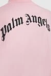 Футболка з бавовни рожева жіноча Palm Angels - принт логотип, вільний крій, принт іграшковий ведмедик. 100% бавовна. Країна виробник: США. Догляд: спеціалізоване чищення - фото 6