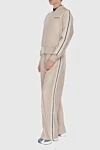 Palm Angels Pantsuit made of genuine leather beige for women - stripes. 100% genuine leather. Closure: zipper. two side pockets, two trouser pockets. Country of manufacture: Italy. Care: specialized cleaning - photo 3