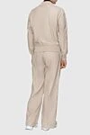 Pantsuit made of genuine leather beige for women Palm Angels - stripes. 100% genuine leather. Closure: zipper. two side pockets, two trouser pockets. Country of manufacture: Italy. Care: specialized cleaning - photo 4