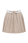 Beige women's mini skirt with white belt and logo Palm Angels - Decoration: logo on the belt. polyester, cotton. hidden zipper. Country of manufacture: Italy. Care: specialized cleaning - photo 6