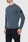 Stone Island Світшот з бавовни сірий чоловічий - нашивка з логотипом. бавовна. Країна виробник: Італія. Догляд: спеціалізоване чищення - фото 3