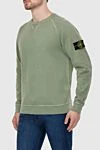 Stone Island Світшот з бавовни зелений чоловічий - нашивка з логотипом. бавовна. Країна виробник: Італія. Догляд: спеціалізоване чищення - фото 3