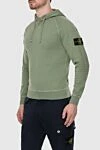 Stone Island Худі з бавовни зелена чоловічі - Особливості: капюшон. нашивка з логотипом. бавовна. Країна виробник: Італія. Догляд: спеціалізоване чищення - фото 3