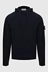 Stone Island Blue cotton hoodie for men - Features: hood. patch with logo. cotton. Country of manufacture: Italy. Care: specialized cleaning - photo 1