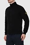Stone Island Спортивна кофта з бавовни чорна чоловіча - нашивка з логотипом. Особливості: висока горловина. бавовна. блискавка. Країна виробник: Італія. Догляд: спеціалізоване чищення - фото 3