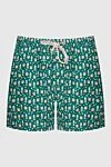 MC2 Saint Barth Men's green swimming shorts with an original pattern - original pattern. 100% polyester. drawstring. Country of manufacture: Italy. Care: specialized cleaning - photo 1