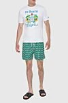 Men's green swimming shorts with an original pattern MC2 Saint Barth - original pattern. 100% polyester. drawstring. Country of manufacture: Italy. Care: specialized cleaning - photo 2