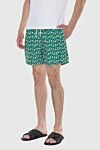 MC2 Saint Barth Men's green swimming shorts with an original pattern - original pattern. 100% polyester. drawstring. Country of manufacture: Italy. Care: specialized cleaning - photo 3