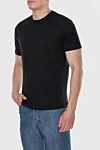 MC2 Saint Barth Black linen T-shirt for men - 100% linen. Country of manufacture: Italy. Care: specialized cleaning - photo 3