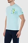 MC2 Saint Barth Blue cotton T-shirt for men - print. 100% cotton. Country of manufacture: Italy. Care: specialized cleaning - photo 3