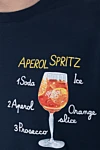 MC2 Saint Barth Темно-синяя хлопковая футболка с ярким принтом Aperol Spritz (уценка) - принт. 100% хлопок. Страна производитель: Италия. Уход: специализированная чистка - фото 5