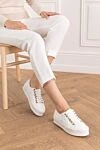 Women's sneakers with a logo white Celine - embroidered logo. textile. lacing. Country of manufacture: Italy. Care: specialized cleaning - photo 2