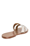 Women's leather slippers with embossed logo, white Celine - gold-plated metal details, embossed logo, contrasting sole. leather. Country of manufacture: Italy. Care: specialized cleaning - photo 4