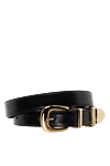 Celine Black leather belt for women - Decoration: gold-plated buckle. genuine leather. buckle. Country of manufacture: Italy. Care: specialized cleaning - photo 1