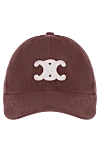 Celine Burgundy cotton cap for women - Logo embroidery. cotton. buckle. Country of manufacture: Italy. Care: specialized cleaning - photo 1