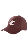 Celine Burgundy cotton cap for women - Logo embroidery. cotton. buckle. Country of manufacture: Italy. Care: specialized cleaning - photo 3