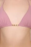 Celine Swimsuit top for women pink with a gilded chain - Decoration: gold-plated chain on the front. 76% nylon, 24% elastane. Country of manufacture: Italy. Care: specialized cleaning - photo 5