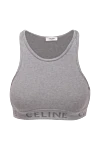 Celine Gray top for women - Decoration: sleeveless, U-neck, brand logo on the elastic at the bottom. cotton, polyamide, elastane. Country of manufacture: Italy. Care: specialized cleaning - photo 1