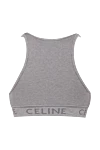 Gray top for women Celine - Decoration: sleeveless, U-neck, brand logo on the elastic at the bottom. cotton, polyamide, elastane. Country of manufacture: Italy. Care: specialized cleaning - photo 6