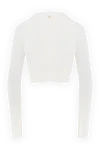 Loewe White viscose cardigan for women - buttons. 96% viscose, 4% polyester. Country of manufacture: Italy. Care: specialized cleaning - photo 7
