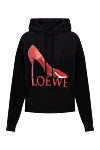 Loewe Hoodie for women black cotton with print - print logo. 100% cotton. Country of manufacture: Italy. Care: specialized cleaning - photo 1