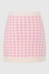 Women's cashmere pink skirt in a square pattern Miu Miu - original pattern, logo. 100% cashmere. Fastener: elastic insert. Country of manufacture: Italy. Care: specialized cleaning - photo 6