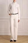 White cotton shirt for women Miu Miu - Features: logo. cotton. Country of manufacture: Italy. Care: specialized cleaning - photo 2