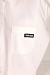 White cotton shirt for women Miu Miu - Features: logo. cotton. Country of manufacture: Italy. Care: specialized cleaning - photo 6