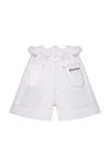 White cotton shorts for women Miu Miu - Decoration: logo print on the back, adjusted waist. 100% cotton. buttons, elastic inserts. Country of manufacture: Italy. Care: specialized cleaning - photo 6