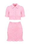 Miu Miu Костюм с юбкой розовый женский - рельефный узор. 98% хлопок, 1% полиамид, 1% эластан. пуговицы. Страна производитель: Италия. Уход: специализированная чистка - фото 1