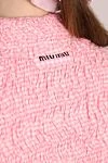 Miu Miu Костюм с юбкой розовый женский - рельефный узор. 98% хлопок, 1% полиамид, 1% эластан. пуговицы. Страна производитель: Италия. Уход: специализированная чистка - фото 5