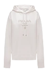 Prada Hoodie for men made of cotton and polyamide white - Embroidered brand logo. Hood. 70% cotton, 30% polyamide. Closure: Drawstring. Country of manufacture: Italy. Care: specialized cleaning - photo 1