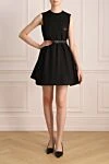 Black nylon dress for women Prada - Decoration: metal logo, round neck, sleeveless, chest patch pocket, waist belt, flared fit. nylon. hidden zipper. Country of manufacture: Italy. Care: specialized cleaning - photo 2