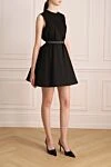 Prada Black nylon dress for women - Decoration: metal logo, round neck, sleeveless, chest patch pocket, waist belt, flared fit. nylon. hidden zipper. Country of manufacture: Italy. Care: specialized cleaning - photo 3