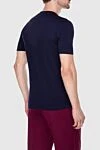 Men's blue cotton T-shirt with logo Brunello Cucinelli - logo print. cotton. Country of manufacture: Italy. Care: specialized cleaning - photo 4