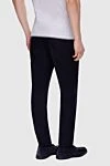 Men's blue woolen pants Brunello Cucinelli - 100% wool. Fastener: tie. Country of manufacture: Italy. Care: specialized cleaning - photo 4