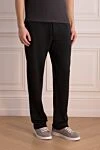 Stefano Ricci Men's cashmere and silk sweatpants black - 70% cashmere, 30% silk. Closure: Elastic waistband with drawstring. Two side pockets. Country of manufacture: Italy. Care: specialized cleaning - photo 3