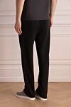 Men's cashmere and silk sweatpants black Stefano Ricci - 70% cashmere, 30% silk. Closure: Elastic waistband with drawstring. Two side pockets. Country of manufacture: Italy. Care: specialized cleaning - photo 4