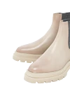 Santoni Beige leather chelsea boots for women - 100% genuine leather. Heel height: 3.5 centimeters. Fastener: elastic insert. Country of manufacture: Italy. Care: specialized cleaning - photo 5