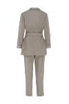 Panicale Beige women's trouser suit - 85% wool, 10% polyester, 5% polyamide. button, belt. two side pockets. Country of manufacture: Italy. Care: specialized cleaning - photo 7