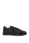 Doucal`s Sneakers made of genuine leather and fur black for men - Additionally Interior trim: fur. genuine leather, natural fur. Closure: lace. Country of manufacture: Italy. Care: specialized cleaning - photo 1