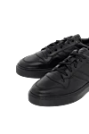 Doucal`s Sneakers made of genuine leather and fur black for men - Additionally Interior trim: fur. genuine leather, natural fur. Closure: lace. Country of manufacture: Italy. Care: specialized cleaning - photo 5