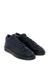 Doucal`s Sneakers made of genuine leather and wool, blue for men - Additionally Interior trim: fur. 70% genuine leather, 30% wool, natural fur. Closure: lace. Country of manufacture: Italy. Care: specialized cleaning - photo 3